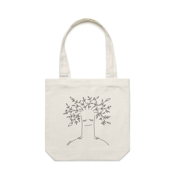 Tree Healing - Carrie Tote Bag - Black Print Thumbnail