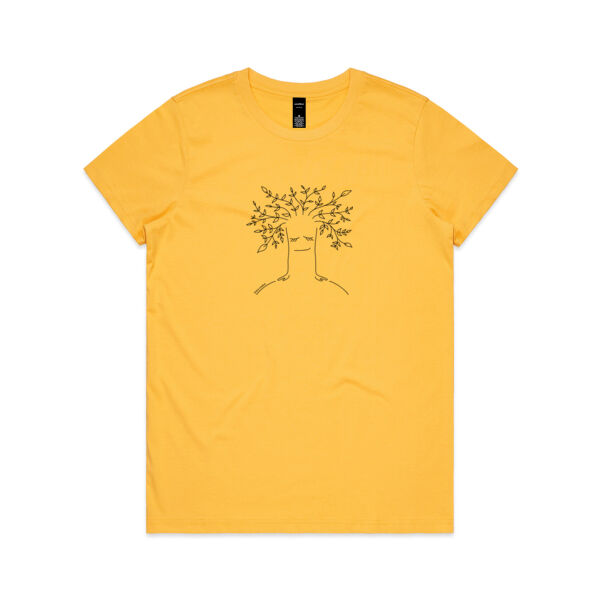 Tree Healing - Womens Maple Tee - Black Print Thumbnail
