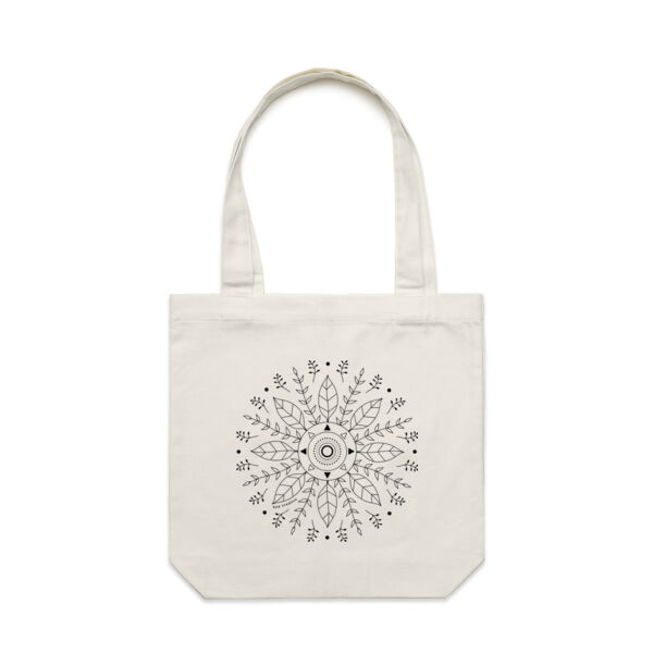 Leaf Mandala - Carrie Tote Bag - Black Print Thumbnail