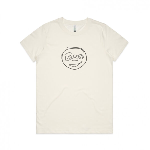 Putting On My Happy Face - Womens Maple Organic Tee - Black Print Thumbnail