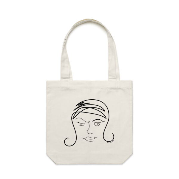 The 60's Flip - Carrie Tote Bag - Black Print Thumbnail