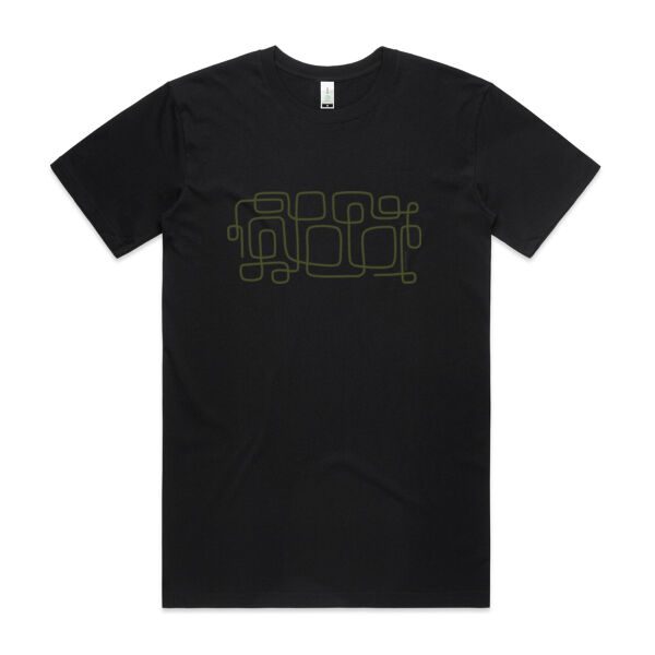 Looped - Mens Staple Organic Tee - Olive Print Thumbnail