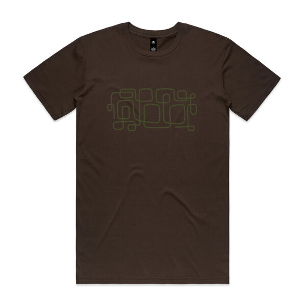Looped  - Mens Staple T shirt - Olive Print Thumbnail