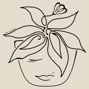 Blooming Pot Plant - Heavy Duty Canvas Tote Bag - Black Print Design