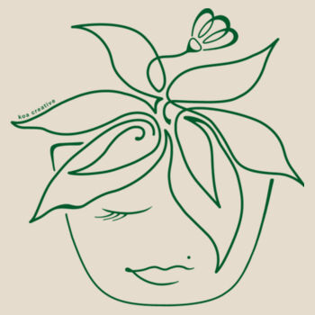 Blooming Pot Plant - Heavy Duty Canvas Tote Bag - Green Print Design
