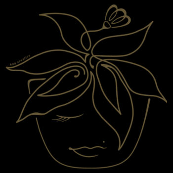 Blooming Pot Plant - Womens Mali Tee - Khaki Print Design