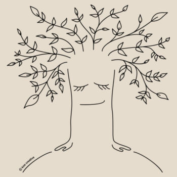 Tree Healing - Heavy Duty Canvas Tote Bag - Black Print Design