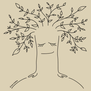 Tree Healing - Medium Calico Bag - Black Print Design