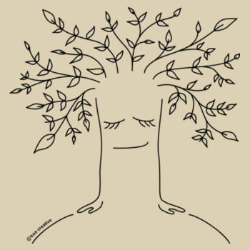Tree Healing - Small Calico Bag - Black Print Design