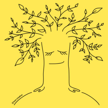 Tree Healing - Womens Maple Tee - Black Print Design