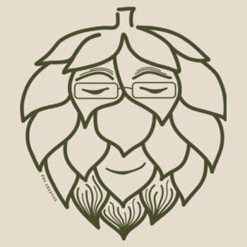 Mr Hops - Mens Staple Organic Tee - Olive Green Print Design