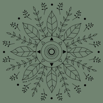 Leaf Mandala - Womens Mali Tee - Black Print Design