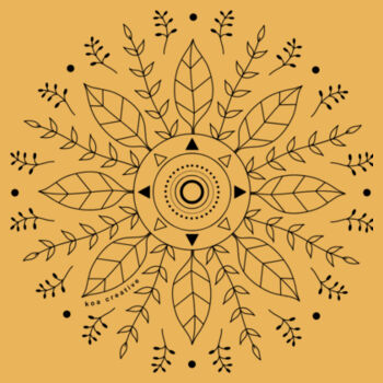 Leaf Mandala - Womens Maple Tee - Black Print Design