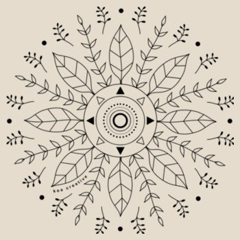 Leaf Mandala - Womens Maple Organic Tee - Black Print Design
