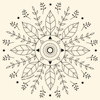 Leaf Mandala - Carrie Tote Bag - Black Print Design