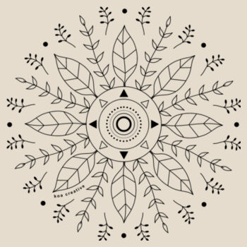 Leaf Mandala - Heavy Duty Canvas Tote Bag - Black Print Design