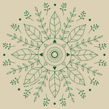 Leaf Mandala - Small Calico Bag - Green Print Design