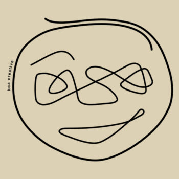 Putting On My Happy Face - Medium Calico Bag - Black Print Design