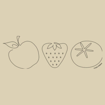 Fine Fruits - Small Calico Bag - Black Print Design