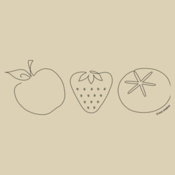 Fine Fruits - Medium Calico Bag - Black Print Design