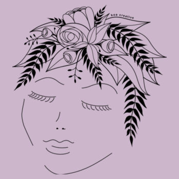 Flora Thoughts - Womens Maple Tee - Black Print Design