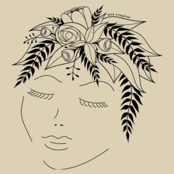 Flora Thoughts - Medium Calico Bag - Black Print Design