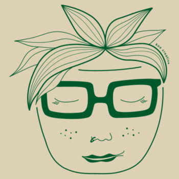 Houseplant Hettie - Medium Calico Bag - Green Print  Design