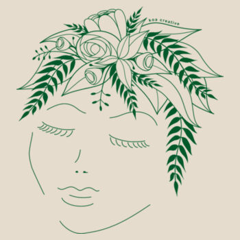 Flora Thoughts - Heavy Duty Canvas Tote Bag - Green Print Design
