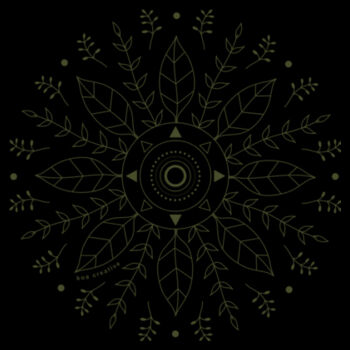 Leaf Mandala - Womens Maple Organic Tee - Olive Print Design