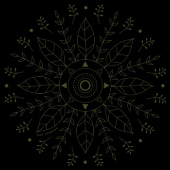 Leaf Mandala - Womens Mali Tee - Olive Print Design