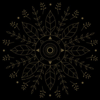 Leaf Mandala - Womens Mali Tee - Khaki Print Design