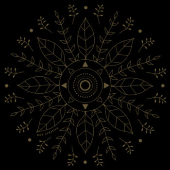 Leaf Mandala - Womens Maple Organic Tee - Khaki Print  Design